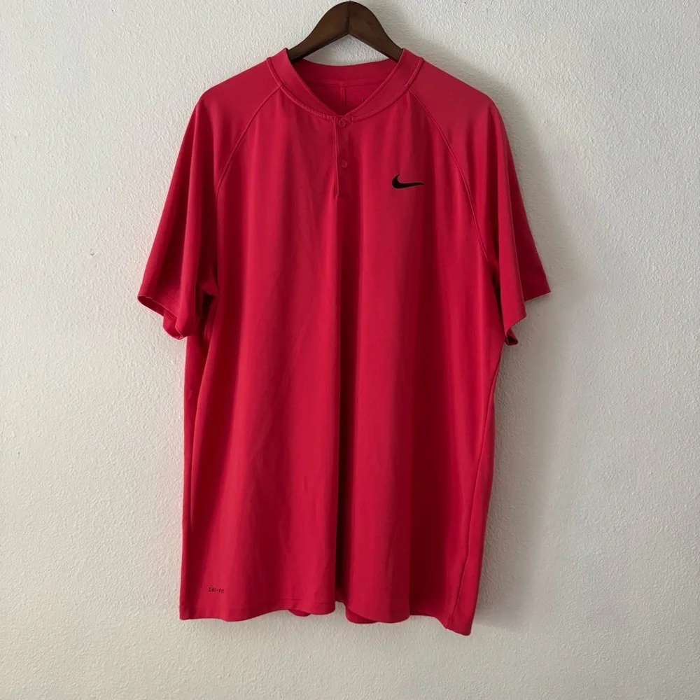 Nike Dry Momentum Polo XXL Pink Bold Performance Golf Shirt Athletic PGA Sporty